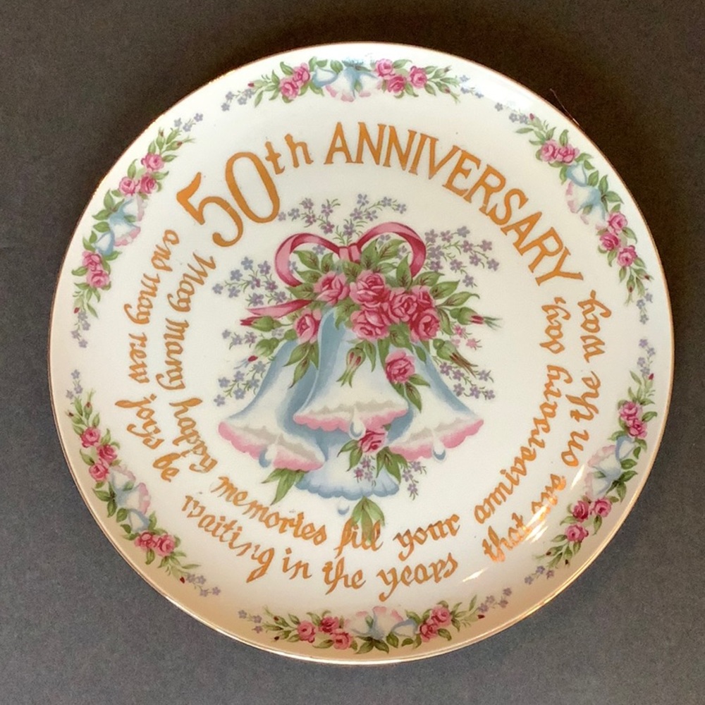 Vintage 50th Anniversary Plate Original Artmark Made in Japan